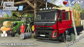 Spraying WHEAT and selling BALES with VOLVO FMX | Hof Bergmann | Farming Simulator 22 | Episode 47