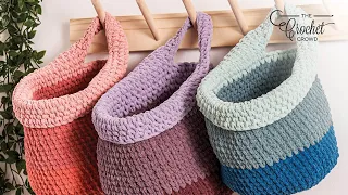 One and Done Split Single Crochet Hanging Baskets | EASY