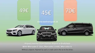 Airport Taxi transfer from or to Bratislava, Vienna, Budapest, Prague