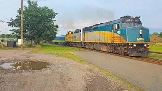 VIA RAIL Train 14 The Ocean Arrives at Truro Station, Nova Scotia 07/20/2023