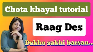 Dekho sakhi barsana ko aye badra|raag desh | chota khayal | full notation | raag shikkha |lesson 67