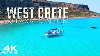 [4K] GREECE 🇬🇷 WEST CRETE Drone Aerial Film | 5 Hour Piano Relaxation | Top 30 Places | Kreta Κρήτη