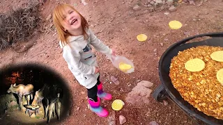 WE CAUGHT A MOOSE!! Adley Learns to Feed Animals at the Family Cabin (first time for Niko)