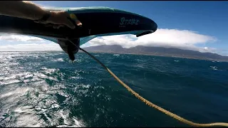 a clip from a wing foiling downwinder in Maui (first run of the day)