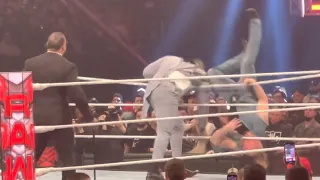 Brock Lesnar GETS THROWN OUT OF THE RING LIVE AT RAW 3/13/23