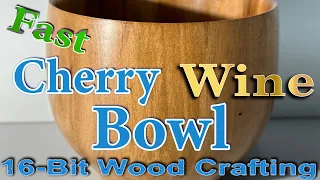 FAST Wood Turning a wine bowl out of cherry.  #woodworking  #wood #woodturning #how #howto  #diy