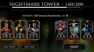 Dealing with Resurrection | Nightmare Tower Bosses 160 & 180 using Gold Team | MK Mobile