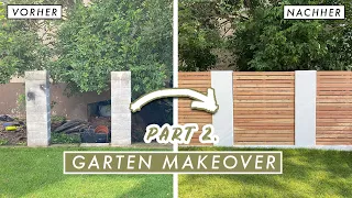 Garten Makeover Part 2 - Gartenzaun aus Holz und Steinen selber bauen + Mauer verputzen | EASY ALEX