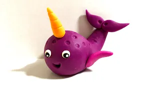 ♥️ Clay time - how to make a unicorn whale / playdoh model craft tutorial for easy DIY