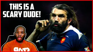 AMERICAN REACTS TO Sébastien Chabal - Rugby's Hardest Ever Hitter