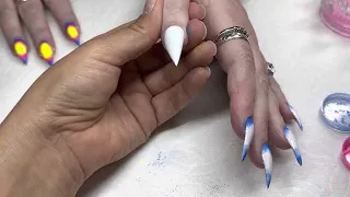 Aura nails with pigments