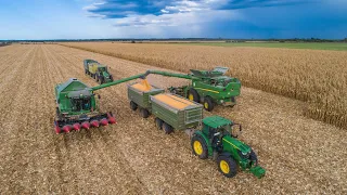 Kukorica aratás 2020 🌽 | John Deere S670i + W650i | John Deere 8230 + 6155R + Fliegl | Corn Harvest