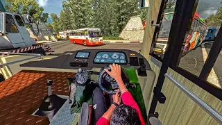 Bus Driver's Incredible Narrow Parking eurotruck simulator 2 steering wheel gameplay|bus game