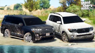 РЕАЛЬНАЯ ЖИЗНЬ В GTA 5 - ПРОВЕРКА СТАРОГО TOYOTA LAND CRUISER 200 И НОВОГО НА ПРОХОДИМОСТЬ! 🌊ВОТЕР