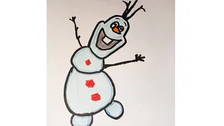 How to draw olaf ⛄/ very easy technique/step by step 🪜