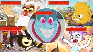 Cuphead Expert Mode - All Bosses with Healthbars ( Bosses 1 Hit Glitch)