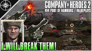 Getting DESTROYED, To SAVE THE GAME! | 4v4 Port of Hamburg | 4K CoH2 Casts #61