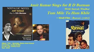 Amit Kumar Sings for R D Burman With Suresh Wadkar-Tum Mile To Hum Khile - Film : Rusvai- (1985)