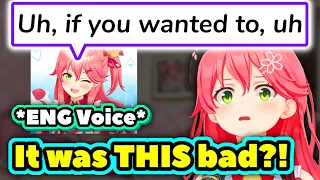 *Voice Included* Miko Reacts to Her Voice Packs & Cringes 【ENG Sub / hololive】