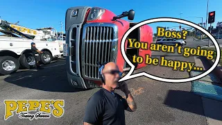 Driver Rolls Over in Semi with 40,000lb of Pepper!