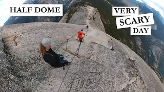 A VERY SCARY day on the HALF DOME cables! | Yosemite National Park hiking and camping