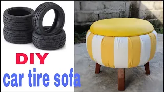 diy car tyre stool # make a chair out of car tires
