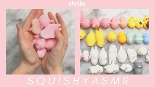 ASMR | Squishy unboxing. Crinkling plastic, cutting open bags, poking mochi squishies & more!
