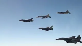 Rare Video: 5 Different U.S. Fighter Jets Fly Together