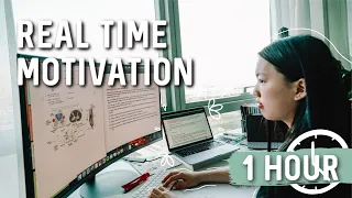 REAL TIME Study With Me! (w/ lo-fi background music): 1 hour POWER PRODUCTIVITY session