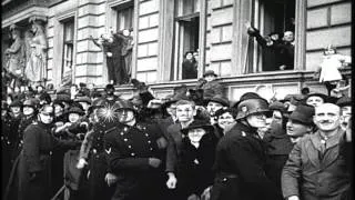 German Chancellor Adolf Hitler reviews troops on New Year's day in Germany. HD Stock Footage