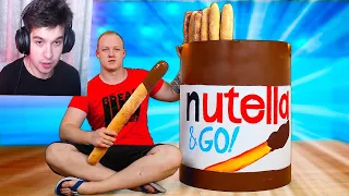 МЫ ПРИГОТОВИЛИ ОГРОМНУЮ Nutella Go ВЕСОМ В 50 КИЛОГРАММ - Реакция на vanzai