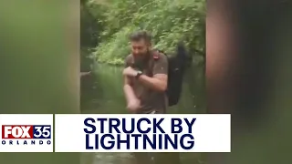 'I got hit': Incredible, rare video shows lightning strike behind man in Everglades