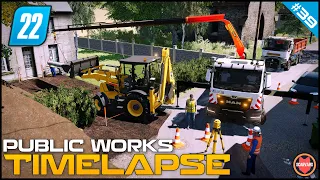 🚧 Transporting And Placing Concrete Pipes In The Ditch ⭐ FS22 City Public Works Timelapse