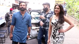 Simple Dhanush With Sara Ali Khan During ATRANGI RE Movie Promotion In Filmcity