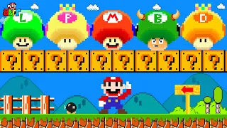 Super Mario Bros. But there are MORE Custom Mega Mushroom All Mario Characters | Game Animation