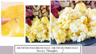 HOW TO MAKE Scrambled Eggs In Air Fryer - ***AIR FRYER FRIED EGGS***