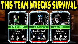 MK Mobile. Insane Regeneration Team DESTROYS Survival. The Craziest Faction Wars Season Ever!