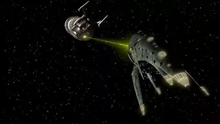 Romulan Drone ship battles Enterprise