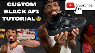 TUTORIAL: Black Glitter red bottom custom AF1