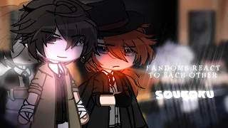 FANDOMS REACT TO EACH OTHER | DAZAI & CHUUYA | GACHA CLUB 1/3