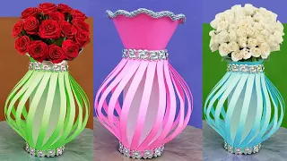 कलर पेपर से बनाये शानदार गुलदस्ता | Wow making Beautiful Flower pot With color paper | Flower Pot