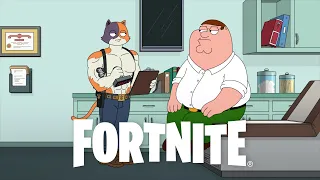 Peter Griffin pide ayuda a Miaúsculos para ponerse en forma | Corto híbrido de Fortnite