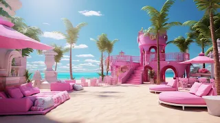 Barbie Beach Club | Barbieland Beach Ambience | Lofi Music to Study, Work, Sleep