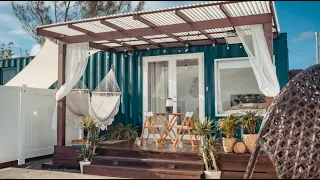 Tiny Shipping Container House with Private Pool #shorts