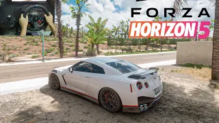 Forza Horizon 5 gameplay - Nissan GTR R35 - ( steering wheel ) 4K 60fps