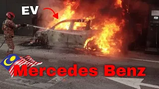 Mercedes Benz EQB catches fire while charging at Malaysia Johor Dealership