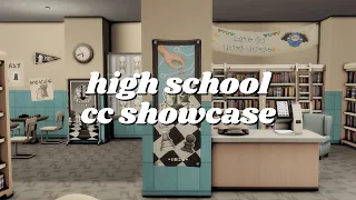 high school cc essentials || the sims 4 cc showcase + lot download