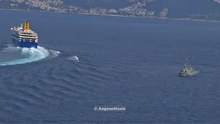 Hellenic Navy HS Laskos P 20 during deployment at Kastellorizo island in east Mediterranean Sea.