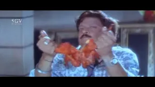 Vishnuvardhan Eating Chicken Leg Piece at Lover Home | Mojugara sogasugara kannada movie clip