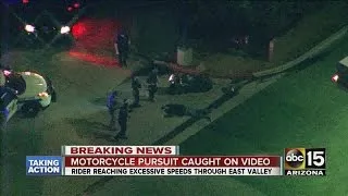 Motorcyclist leads police on high speed chase in east Valley